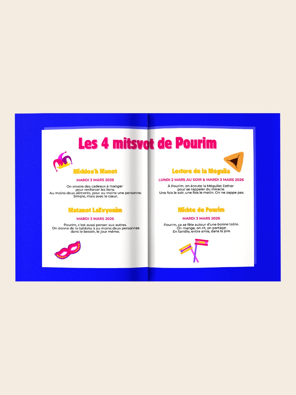 Les 4 Mitsvot de Pourim